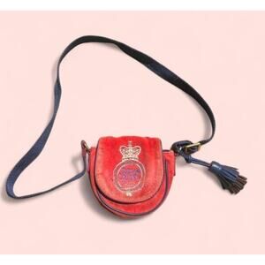 Y2K JUICY COUTURE Orange Red Velour Embroidered VINTAGE BAG Crossbody